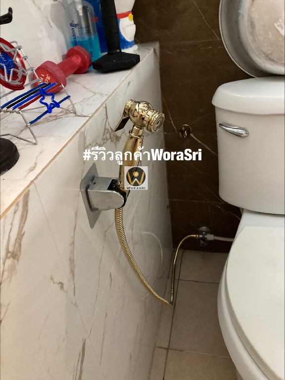 สายฉีดชำระทองเหลืองครบชุด Ancient