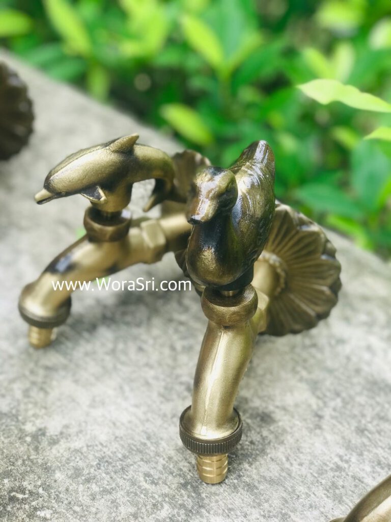 ก๊อกน้ำติดผนังจัดสวนตกแต่งสนามทองเหลือง