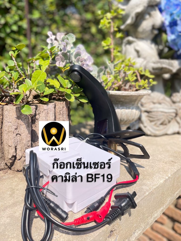 BF19 ก๊อกเซ็นเซอร์อัตโนมัติสีดำด้านหรูหราลอฟท์สไตล์ 1