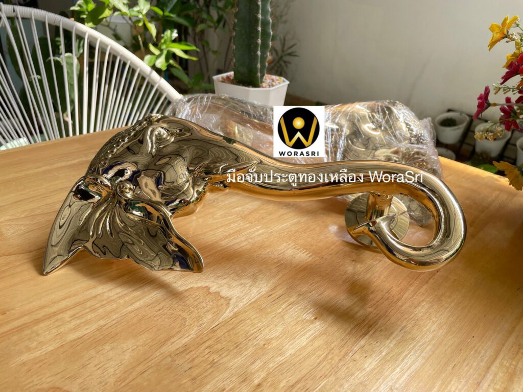 Antique Elephant Brass Door Handles มือจับประตูทองเหลืองรูปช้าง สวยหรู ฮวงจุ้ย
