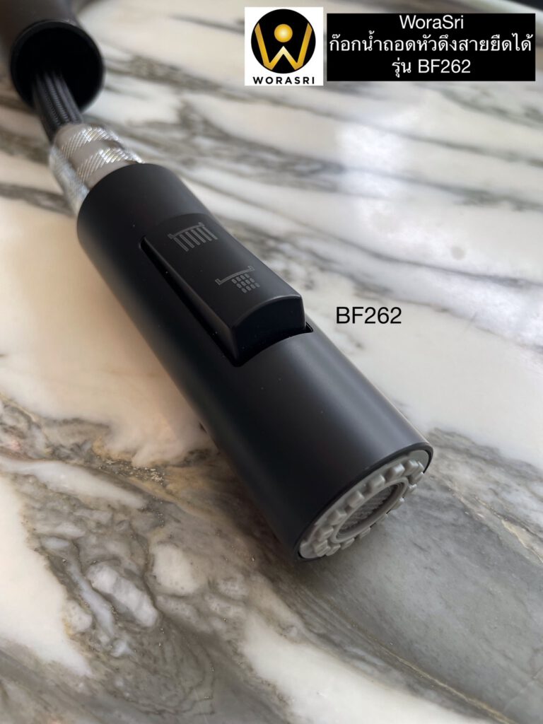BF262 Pull out matt black kitchen faucet elegant minimal style 4