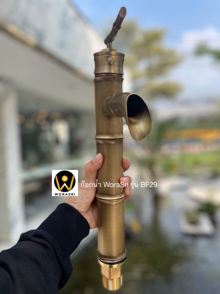 BF29 BambooBrassBasinFaucetAntiqueColorDeckMountedColdandHotFengshuiChinese 9 (12)