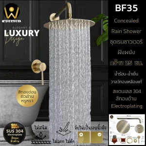 เรนชาวเวอร์ฝังผนังสีทอง BF35 Concealed Rain shower