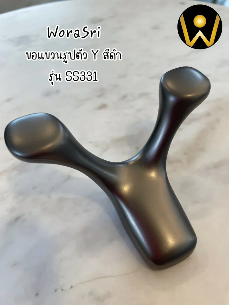 SS331 อุปกรณ์แขวนห้องน้ำตะขอห่วงผ้าติดผนังพับเก็บได้สีทองใช้โชว์ร้านคาเฟ่