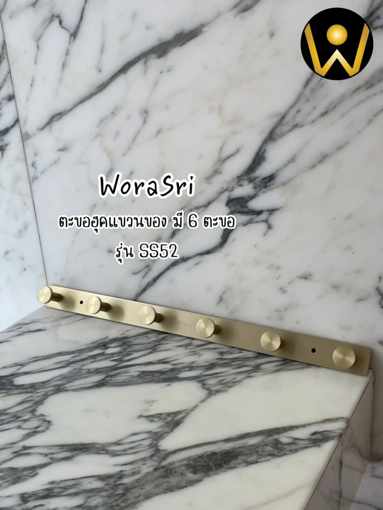 ราวห่วงแขวนชั้นวางเสื้อผ้าเช็ดตัวติดผนัง