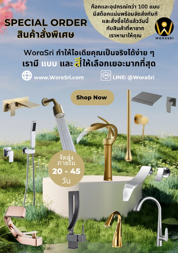 Special Order สั่งพิเศษ ก๊อกน้ำ อุปกรณ์ห้องน้ำ เรนชาวเวอร์ หลากสี หลากดีไซน์
